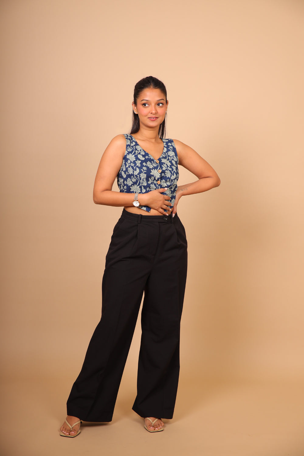 Blue Waist-coat Top
