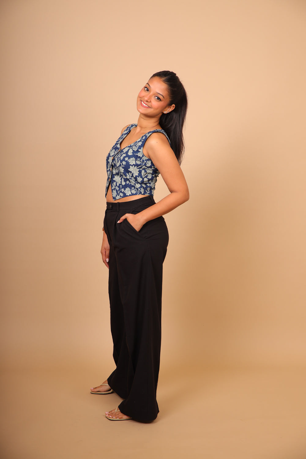 Blue Waist-coat Top