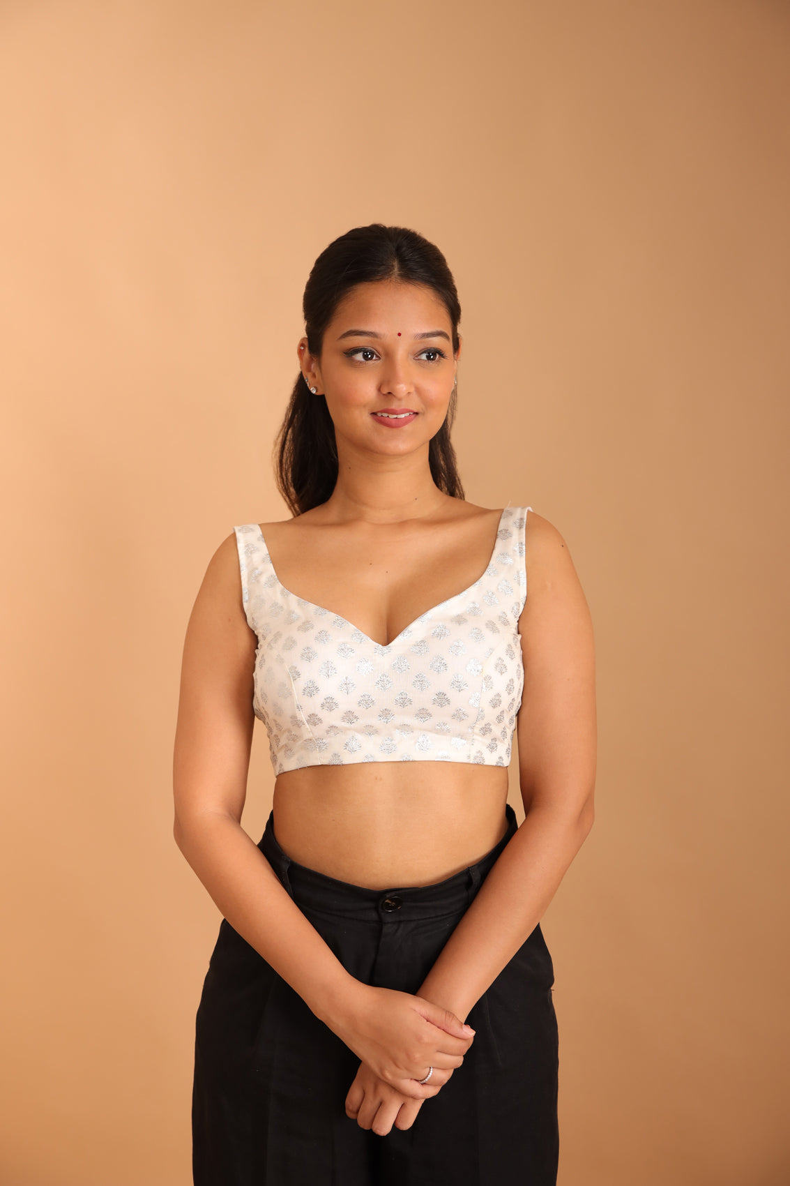 Silver Brocade Blouse