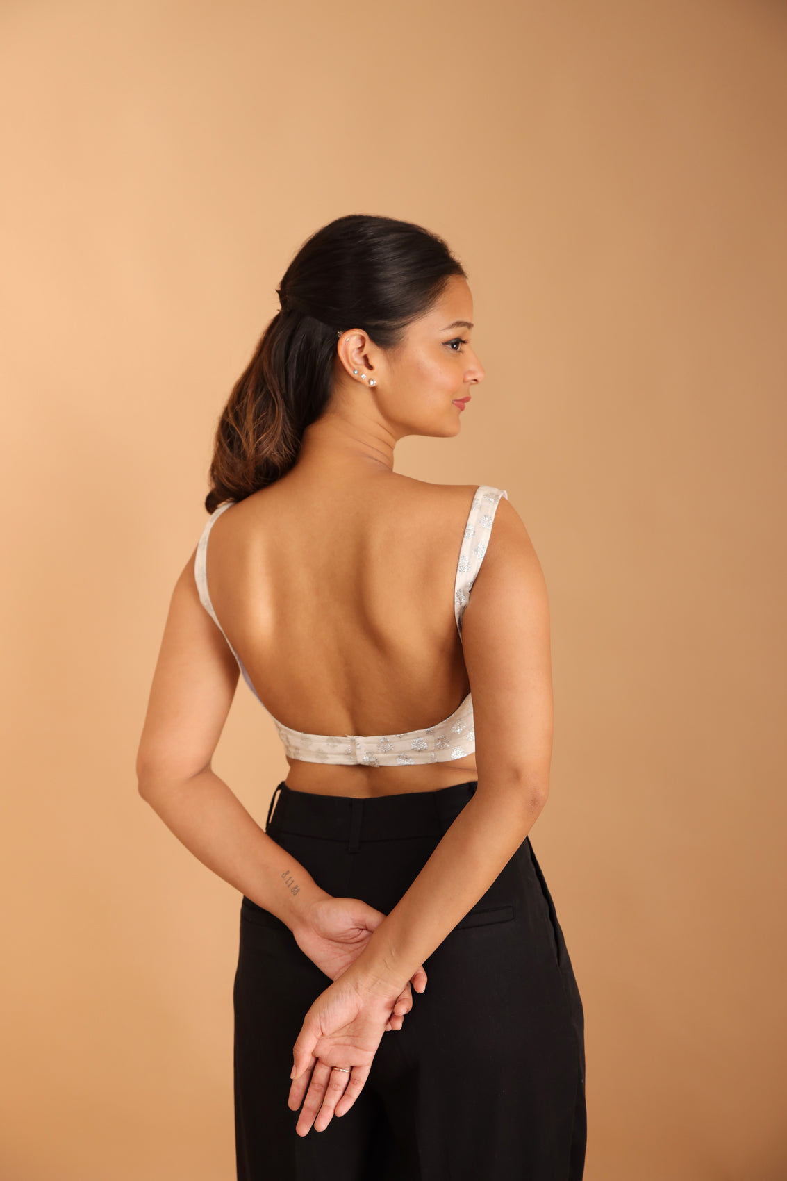 Silver Brocade Blouse