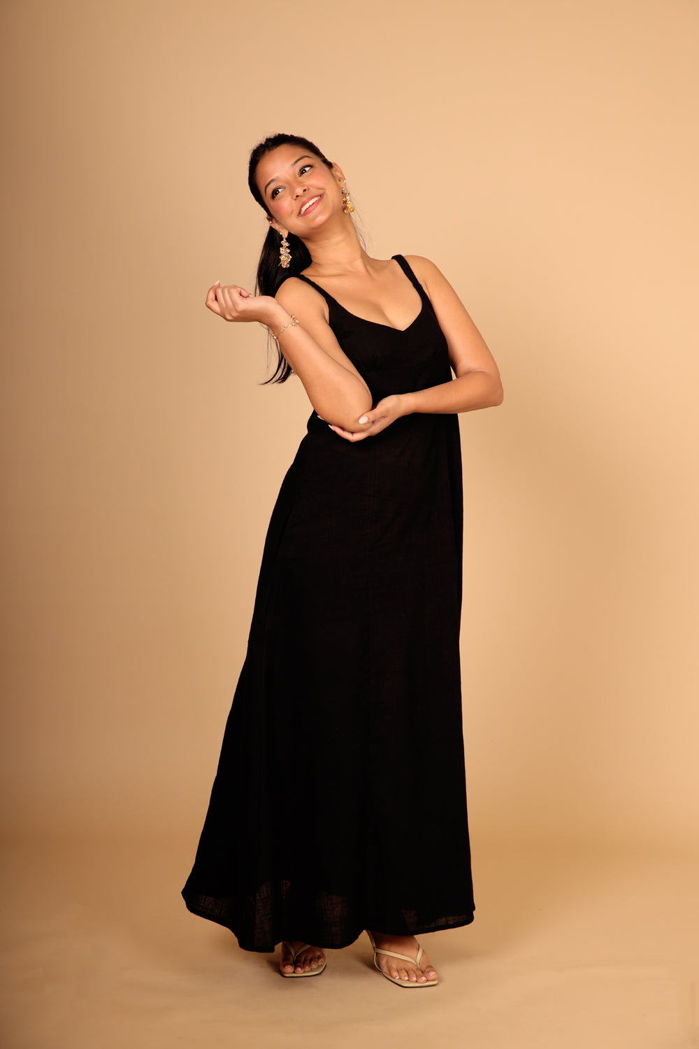 Black Slit Maxi Dress