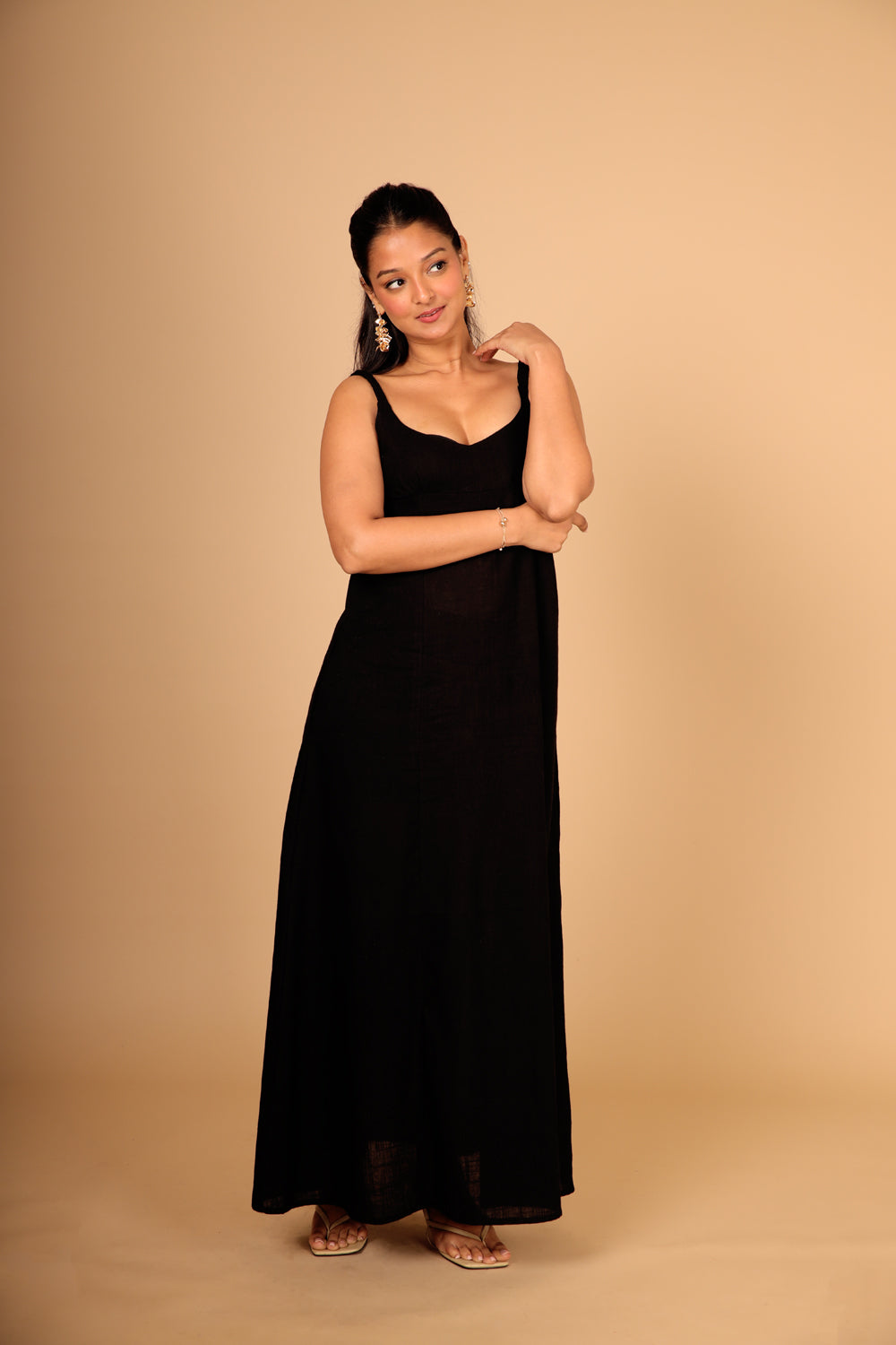 Black Slit Maxi Dress