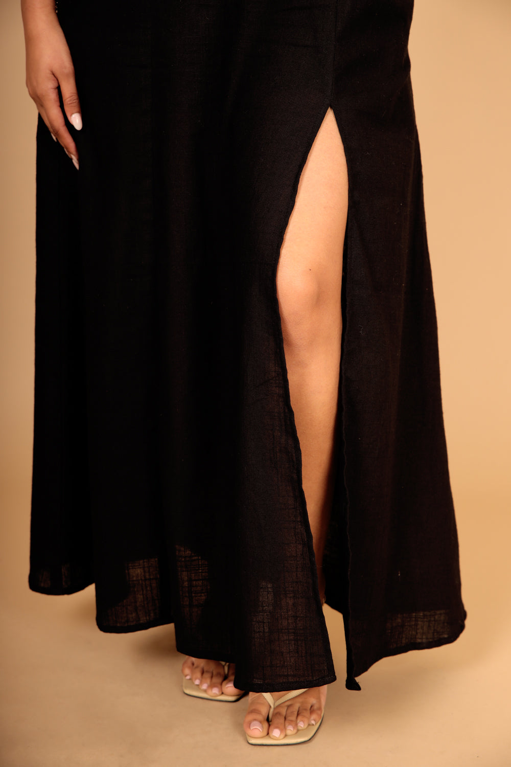 Black Slit Maxi Dress