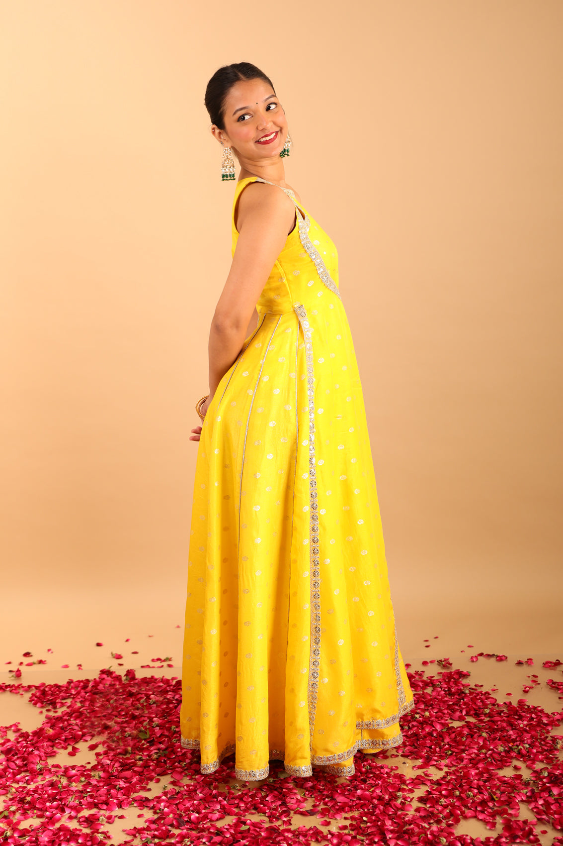 Laddoo Peela Anarkali Suit