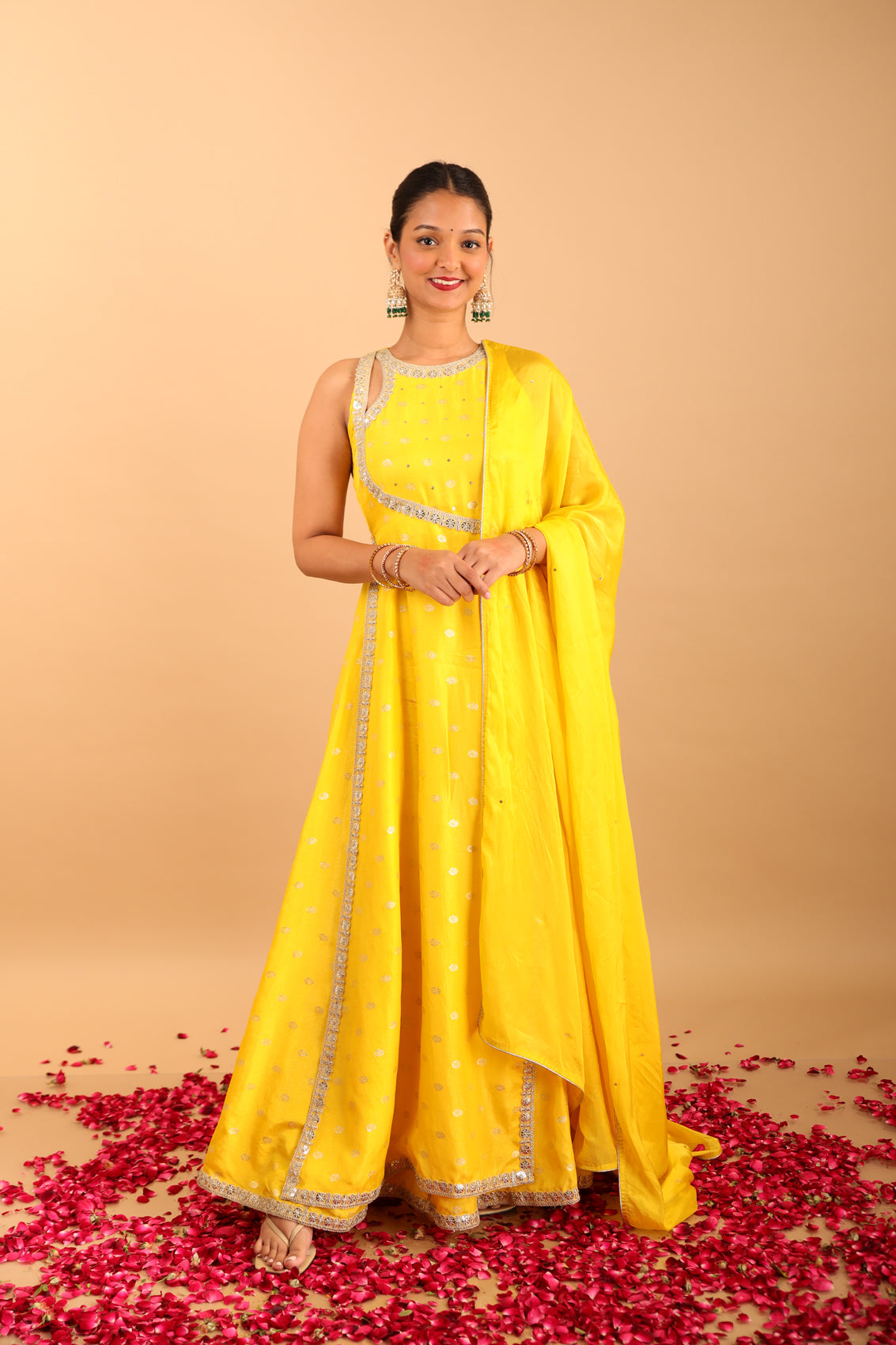 Laddoo Peela Anarkali Suit
