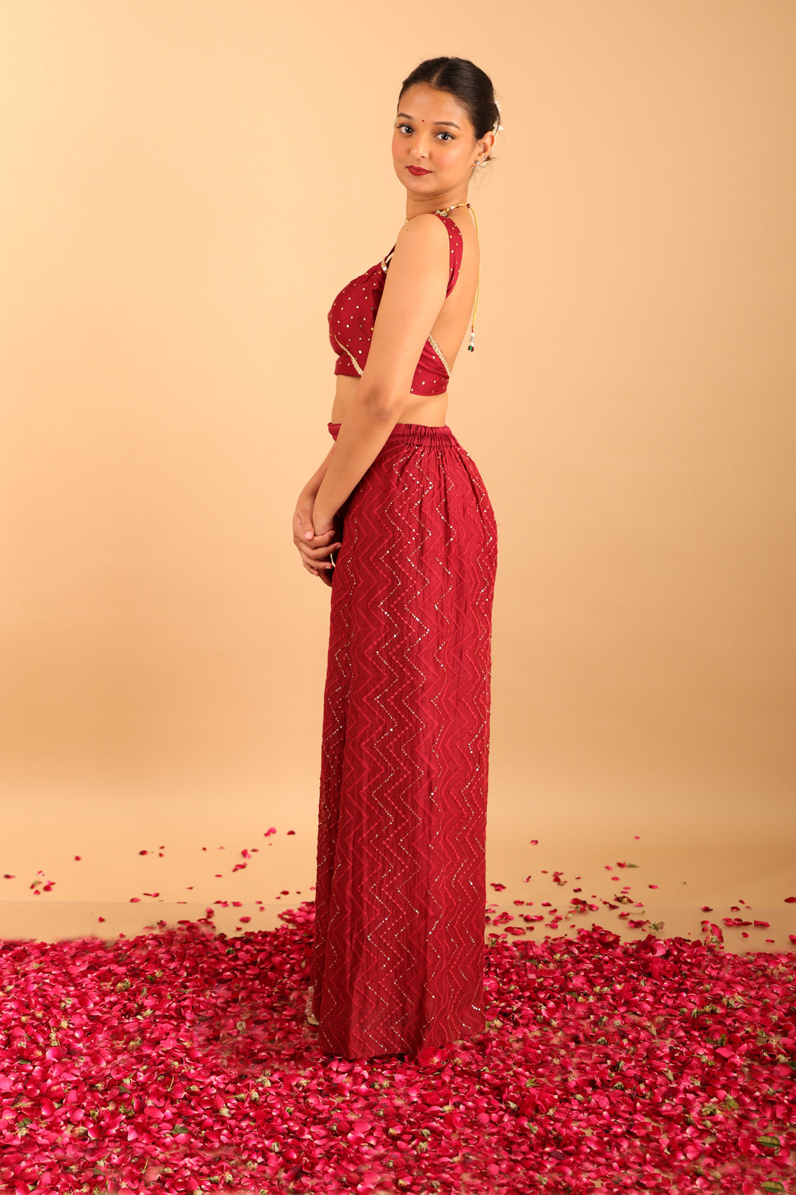 Sindoori Laal Co-ord Set with Dupatta