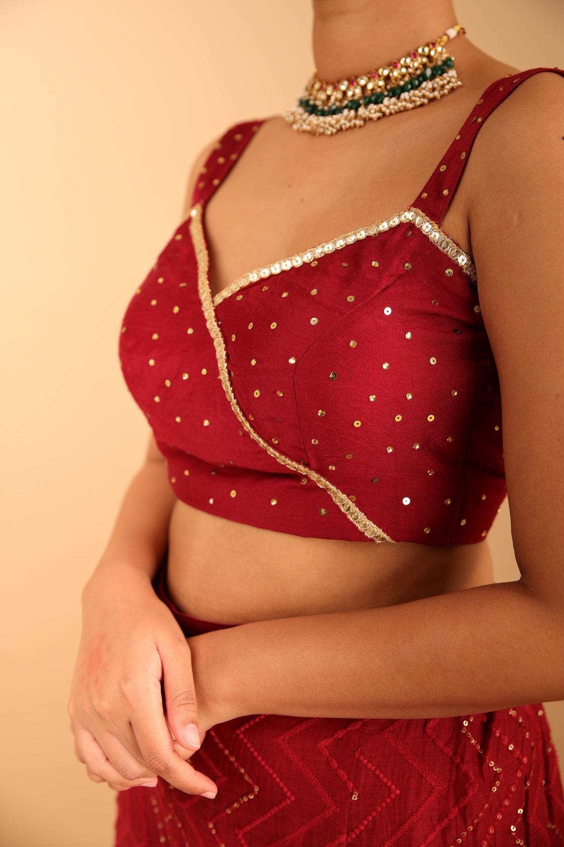 Sindoori Laal Co-ord Set with Dupatta