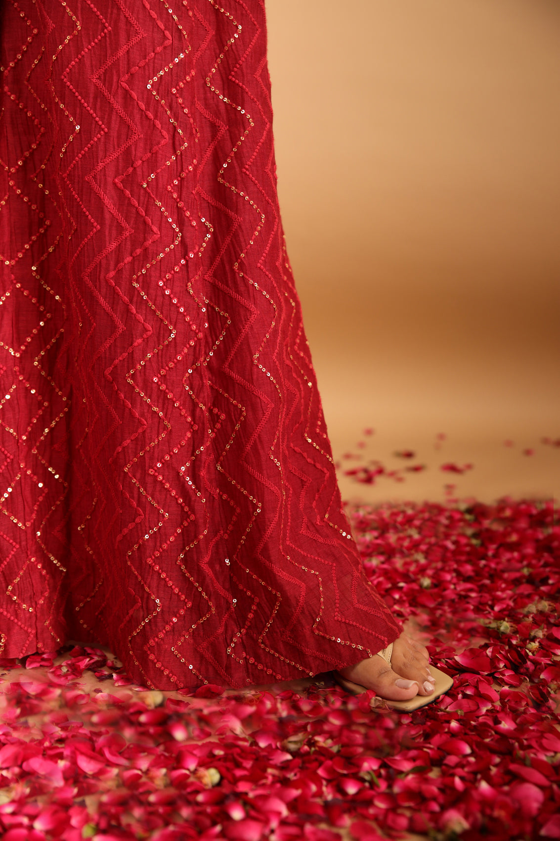 Sindoori Laal Co-ord Set with Dupatta