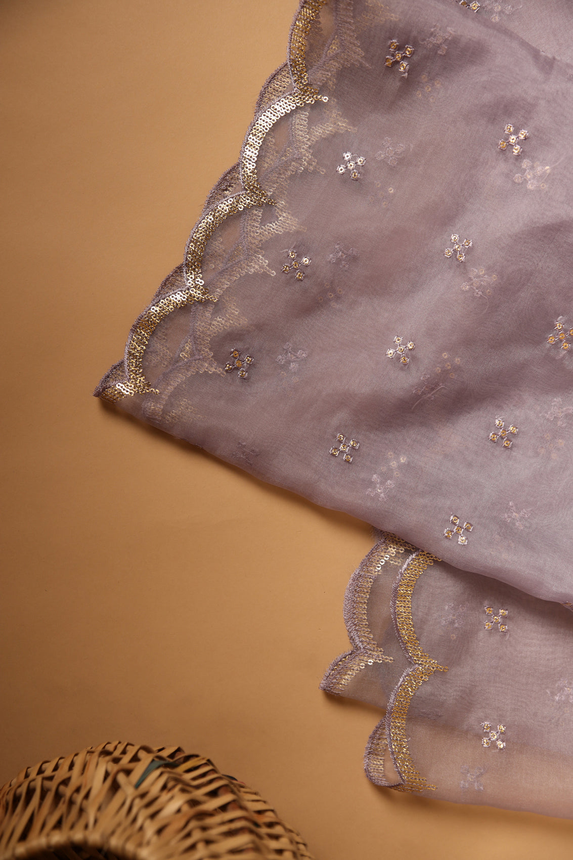 Lavender Organza Dupatta