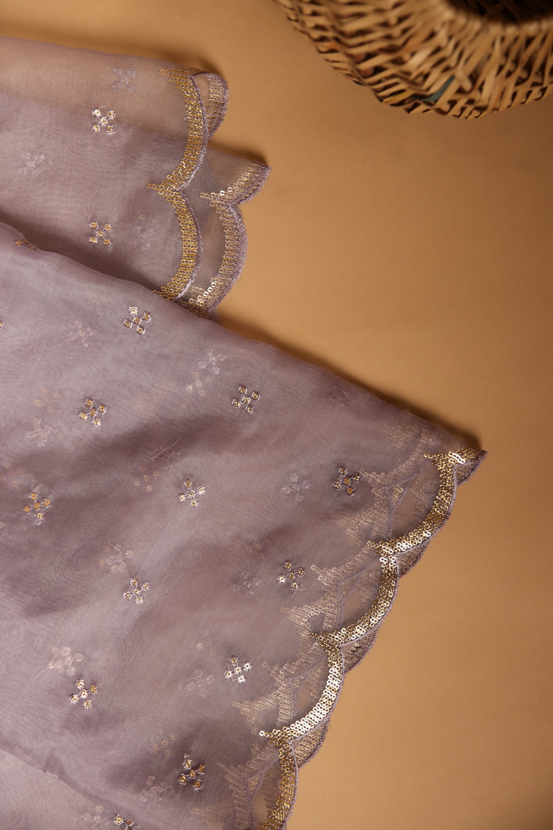 Lavender Organza Dupatta