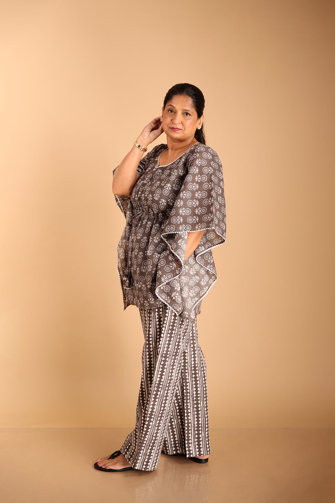 Kaftan Style Grey Lounge Wear Set