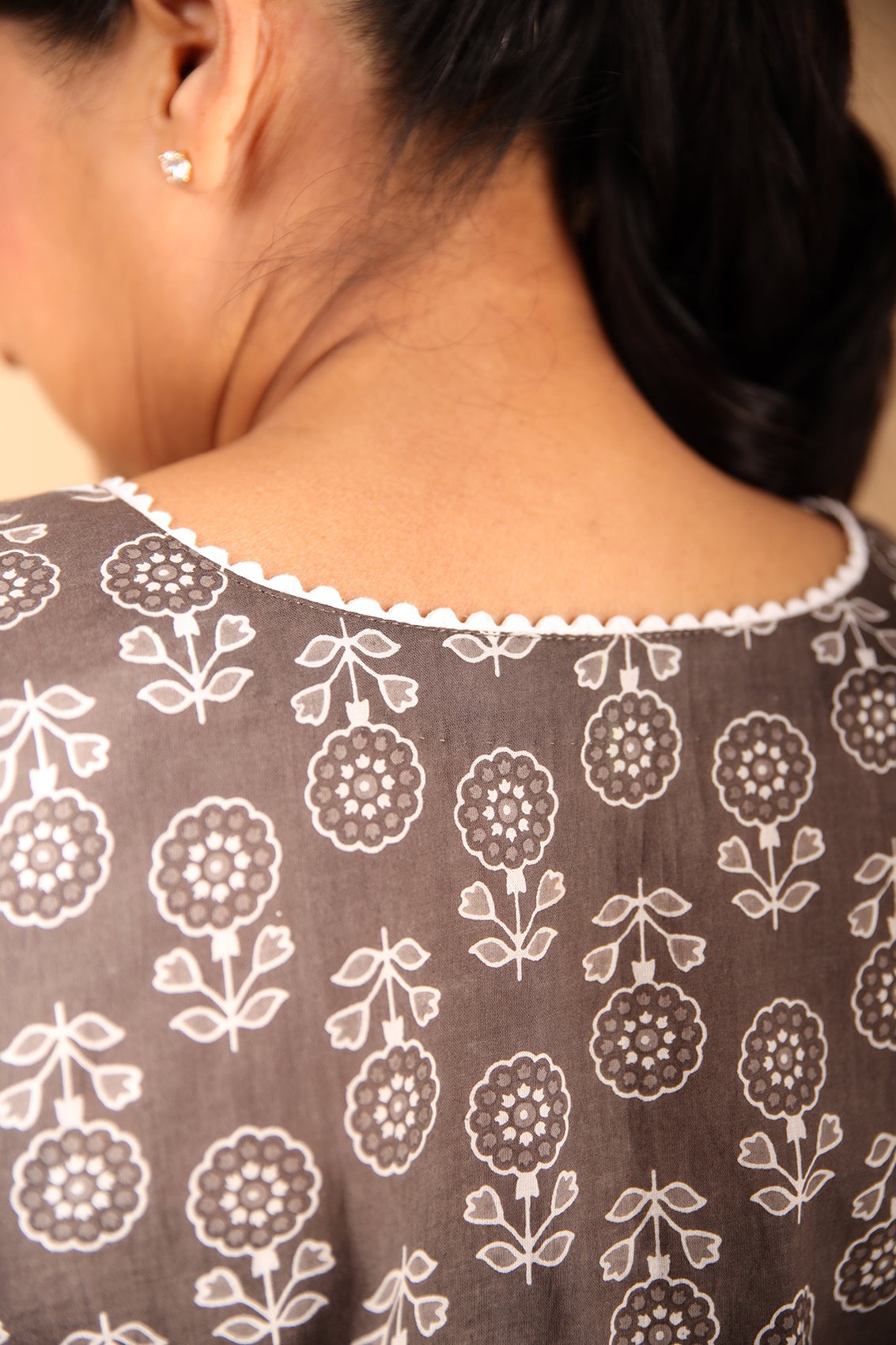 Kaftan Style Grey Lounge Wear Set