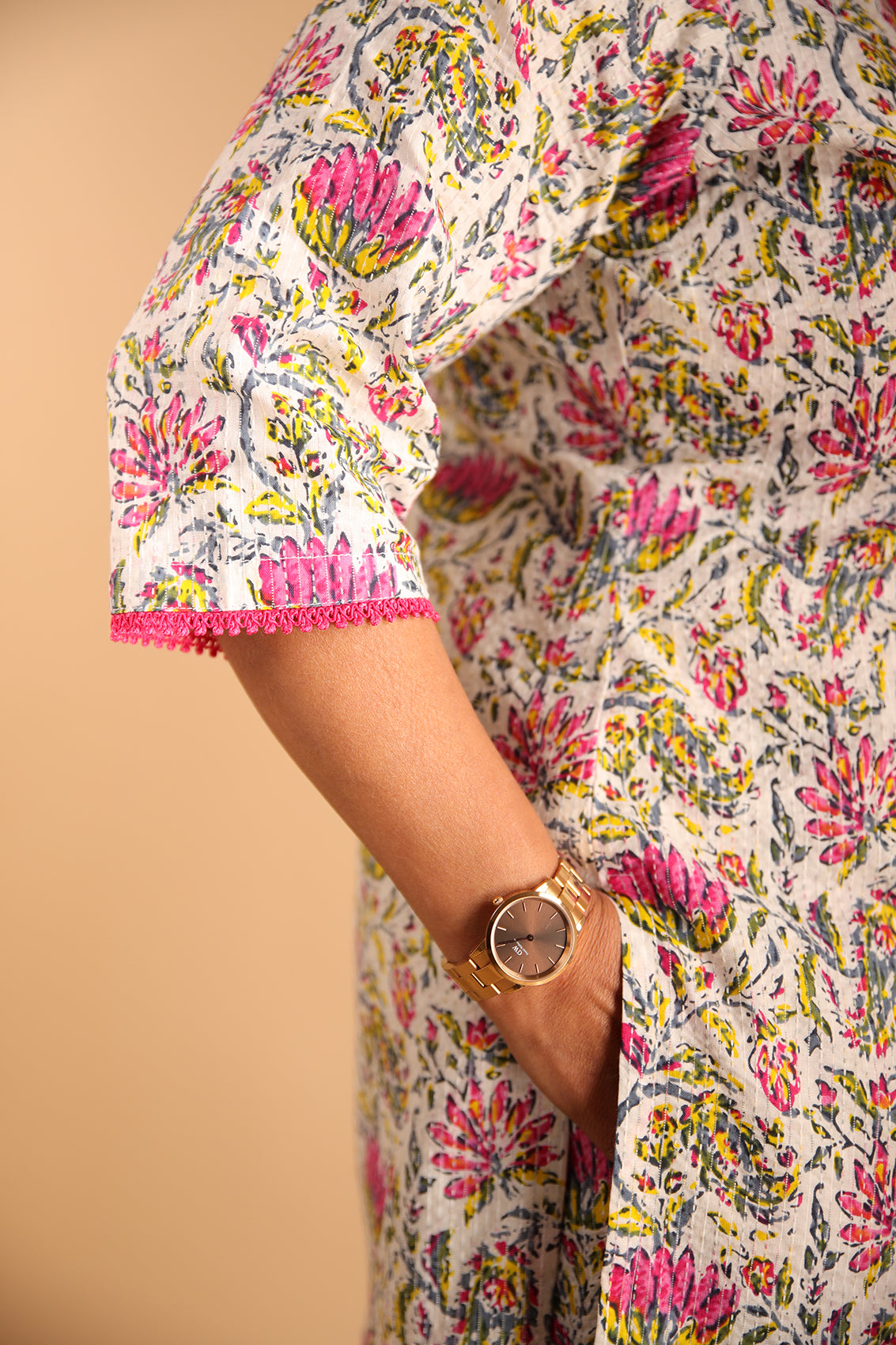 Floral White Lounge Wear Set