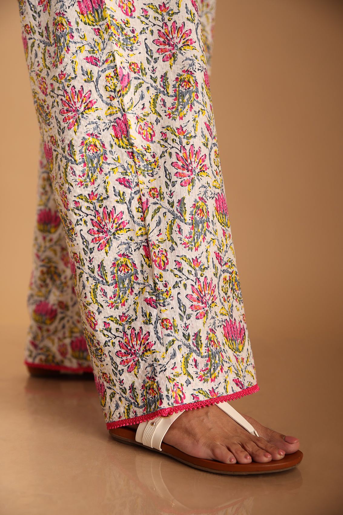 Floral White Lounge Wear Set