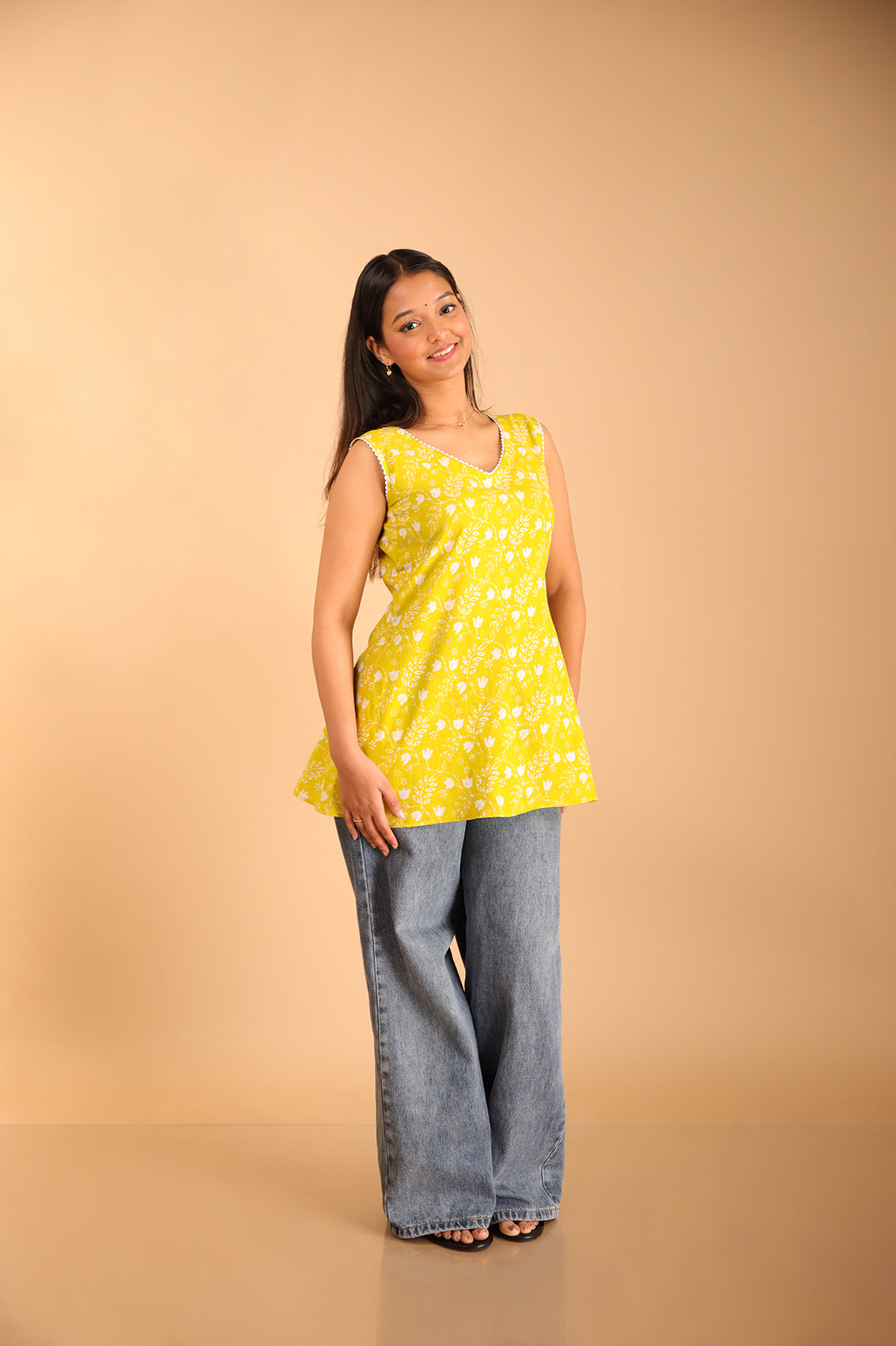 Lime-Green Short Kurti