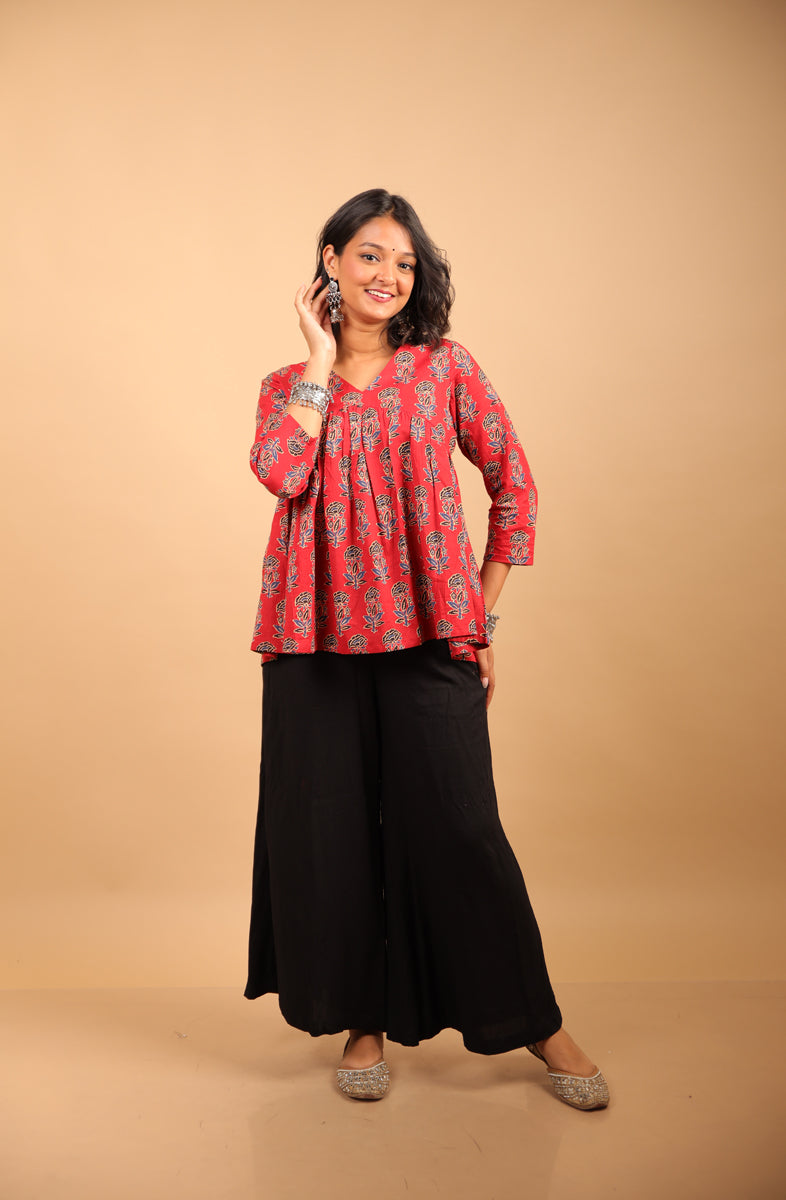 Maroon Red Short Kurti