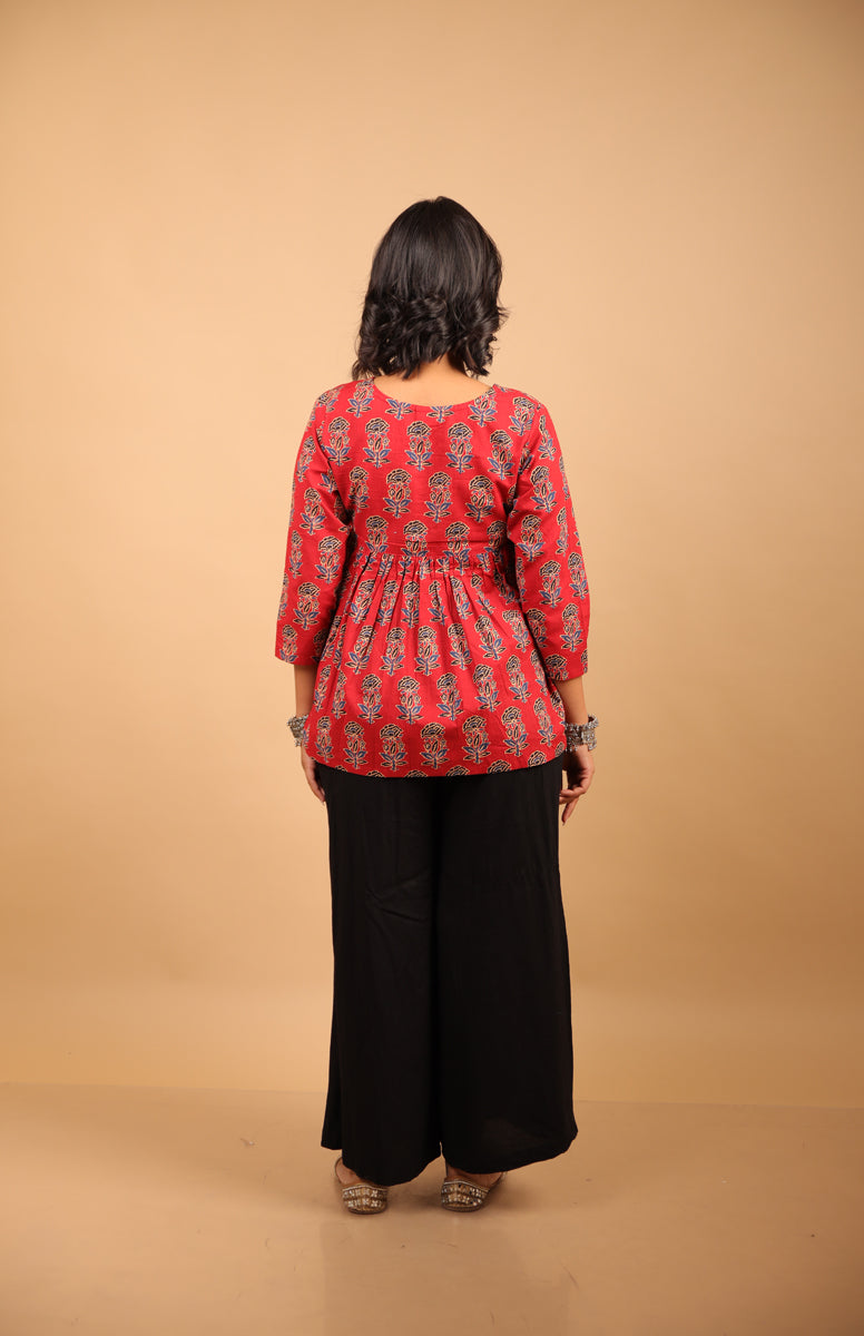 Maroon Red Short Kurti