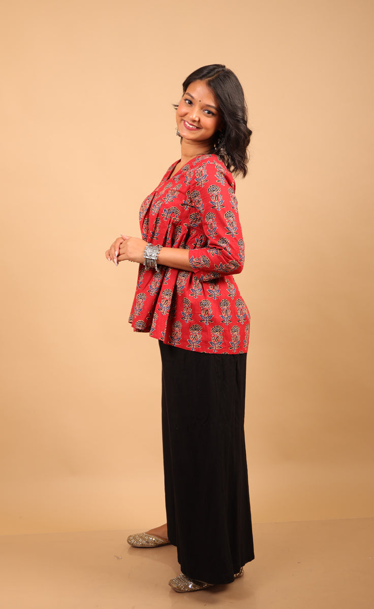 Maroon Red Short Kurti