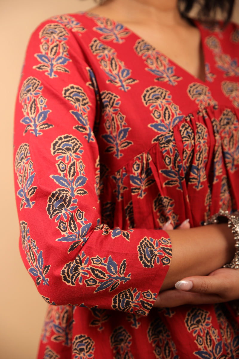 Maroon Red Short Kurti