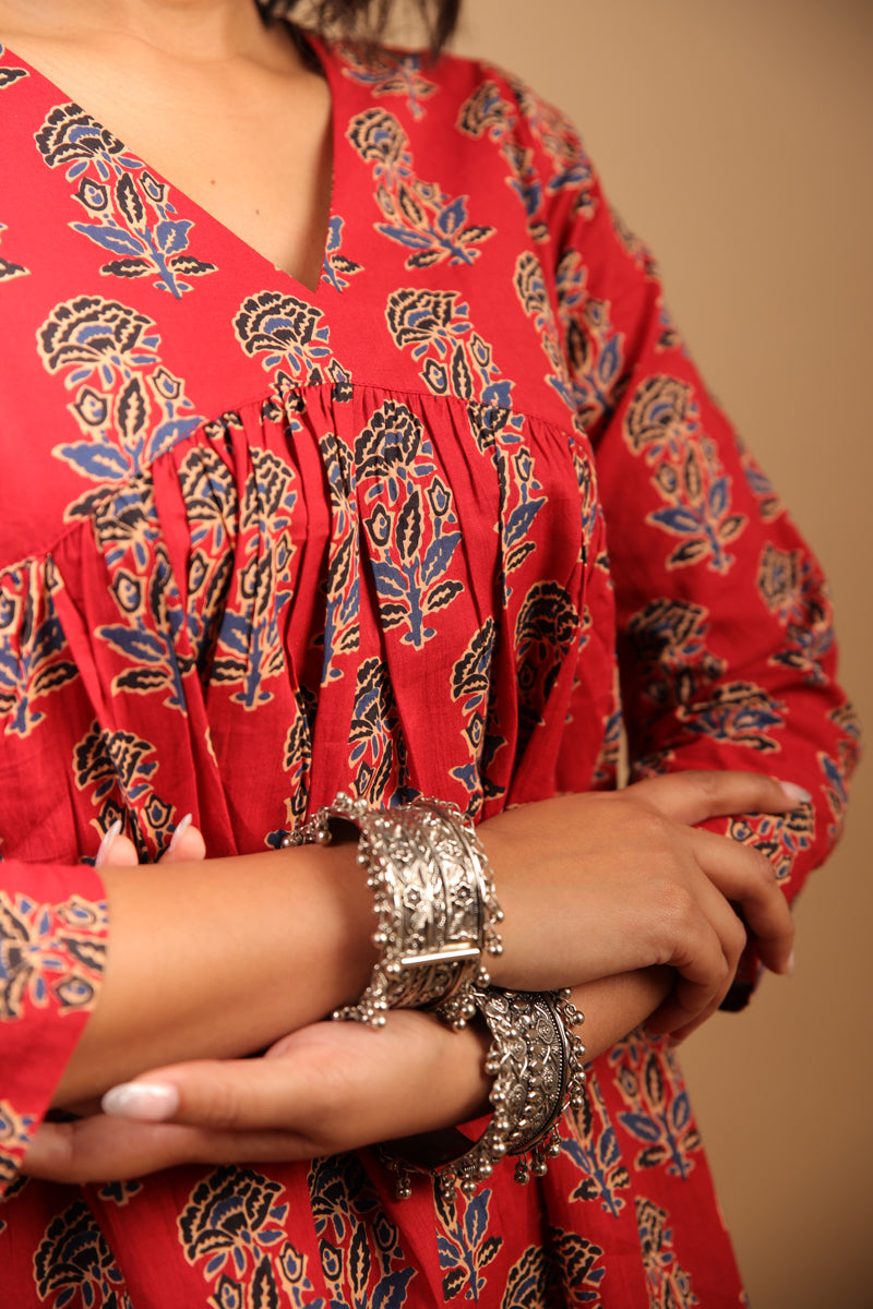 Maroon Red Short Kurti