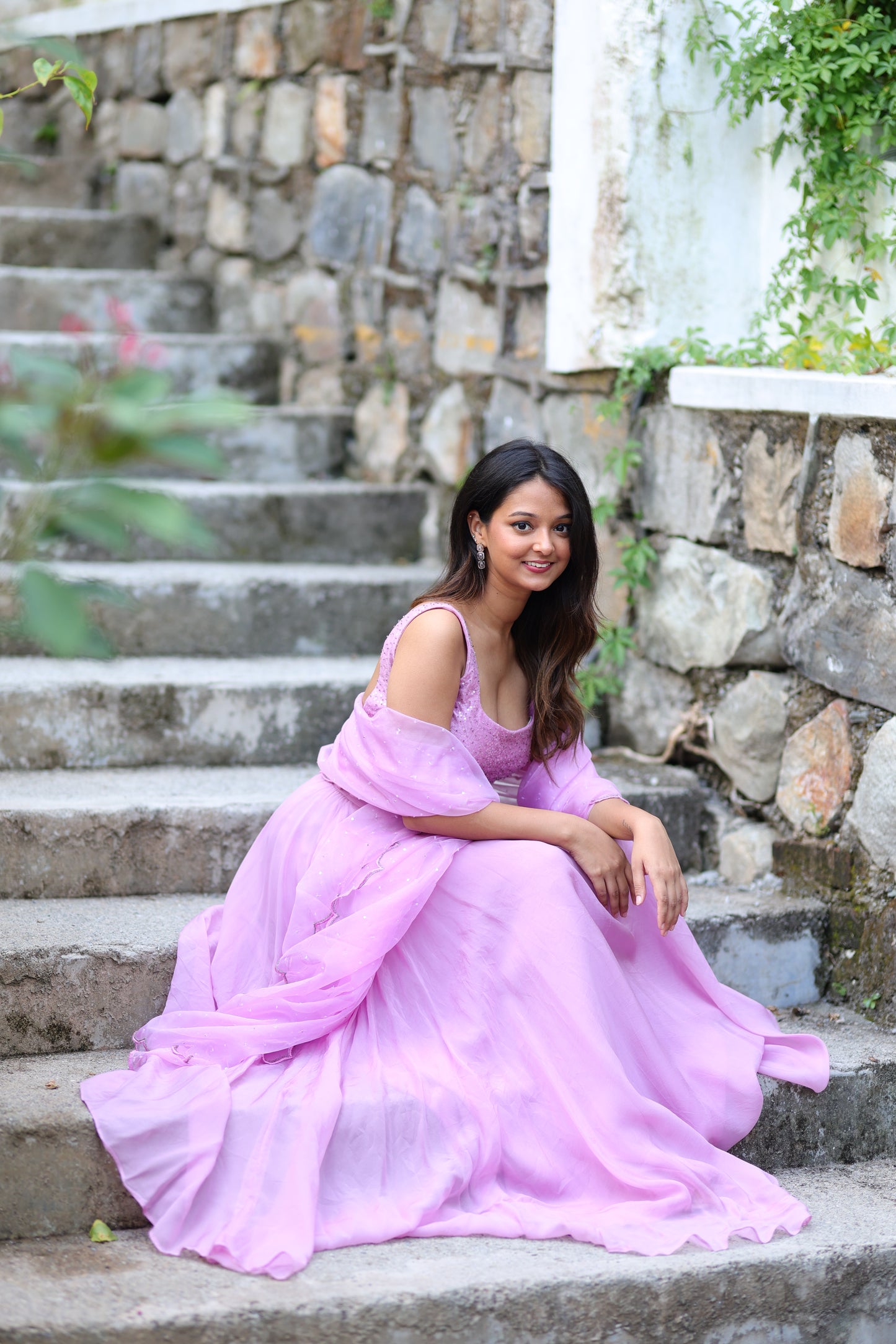 Lavender Lehenga (3-piece Set) With Customisable Blouse