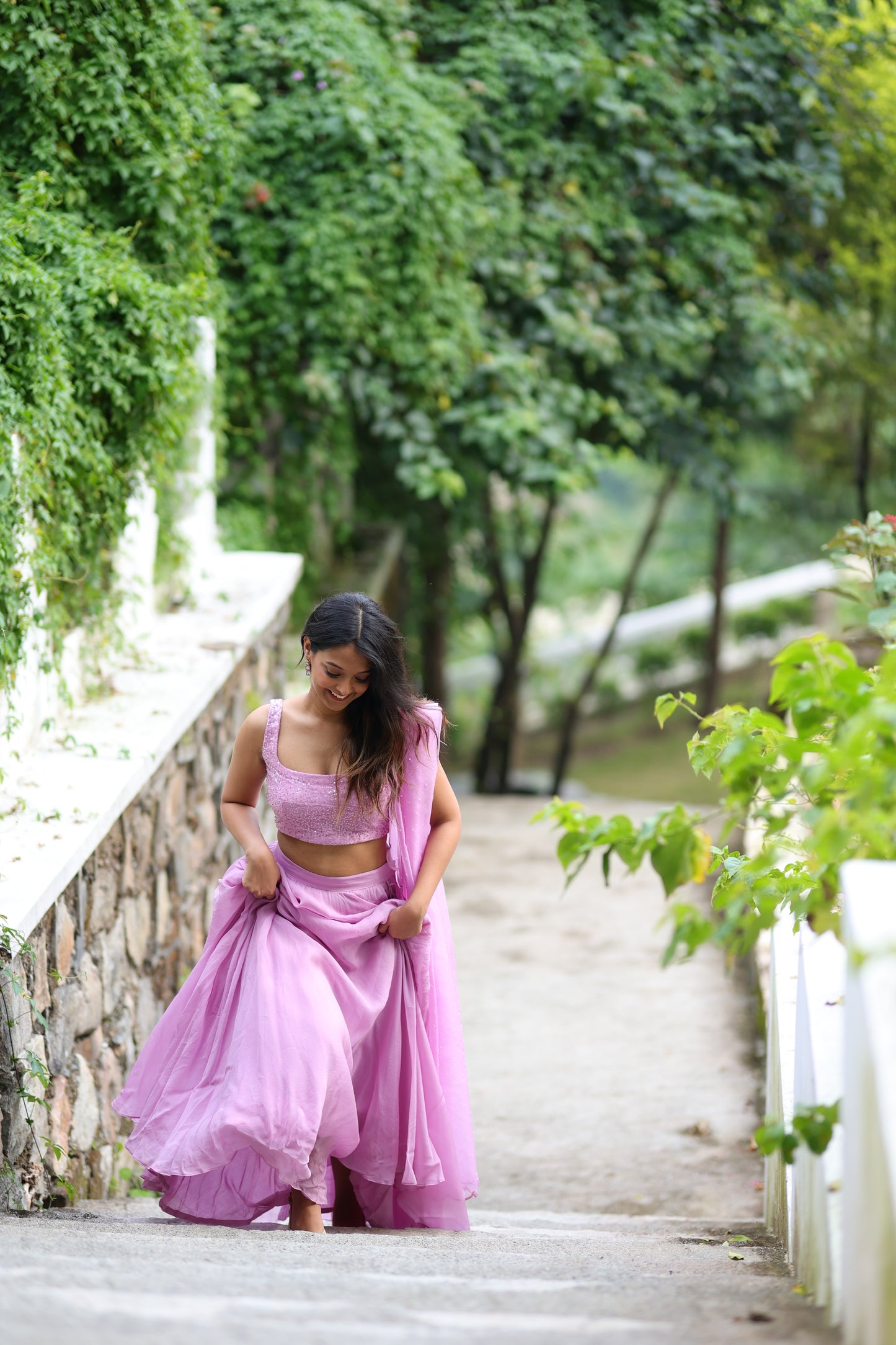 Lavender Lehenga (3-piece Set) With Customisable Blouse
