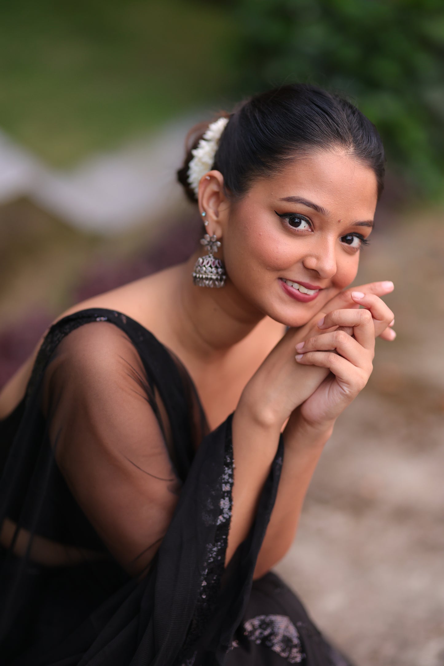 Black Sequin Lehenga (3-piece Set) With customisable blouse