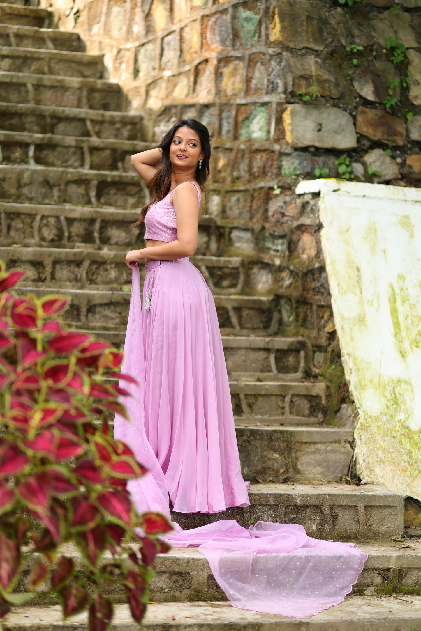 Lavender Lehenga (3-piece Set) With Customisable Blouse