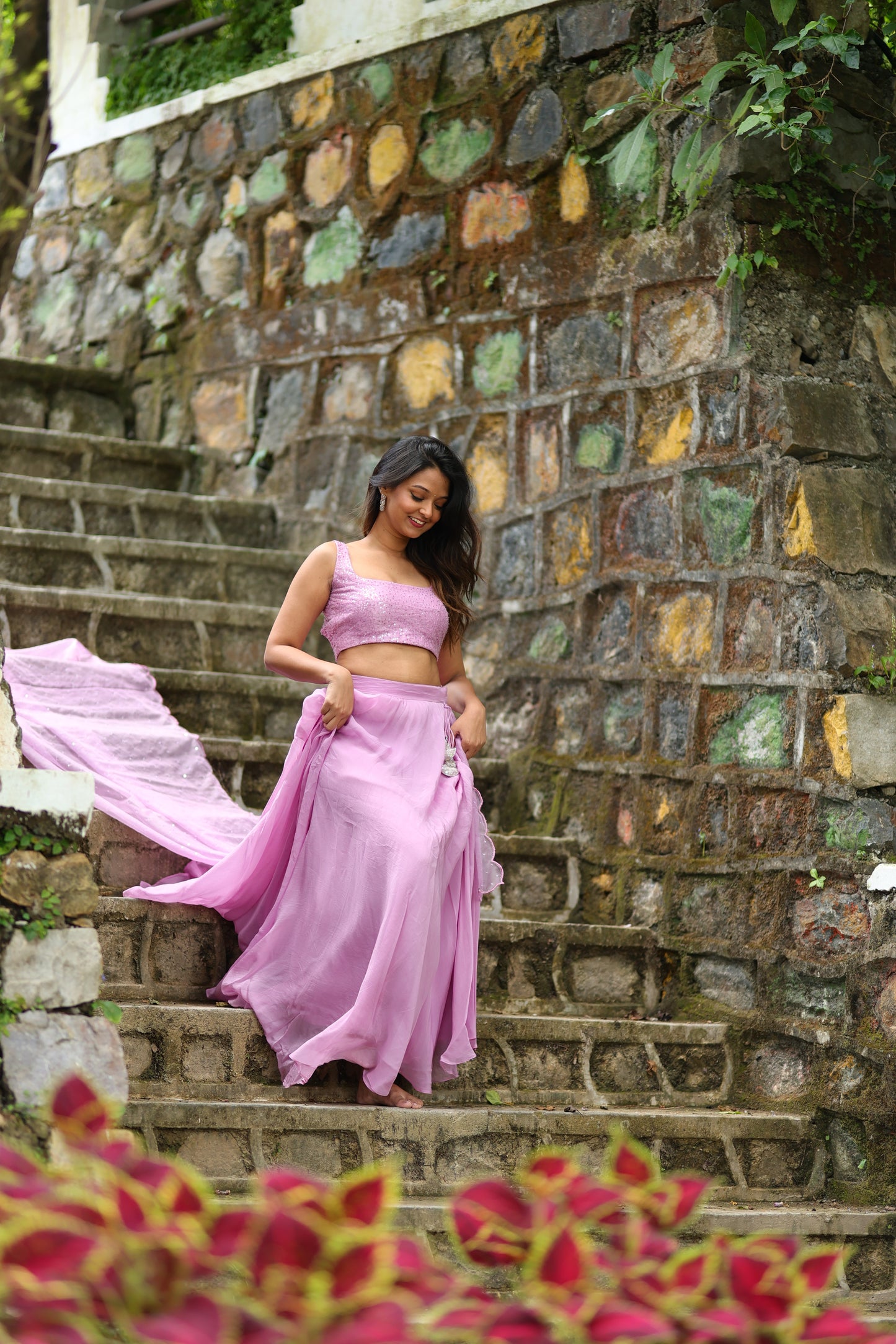 Lavender Lehenga (3-piece Set) With Customisable Blouse