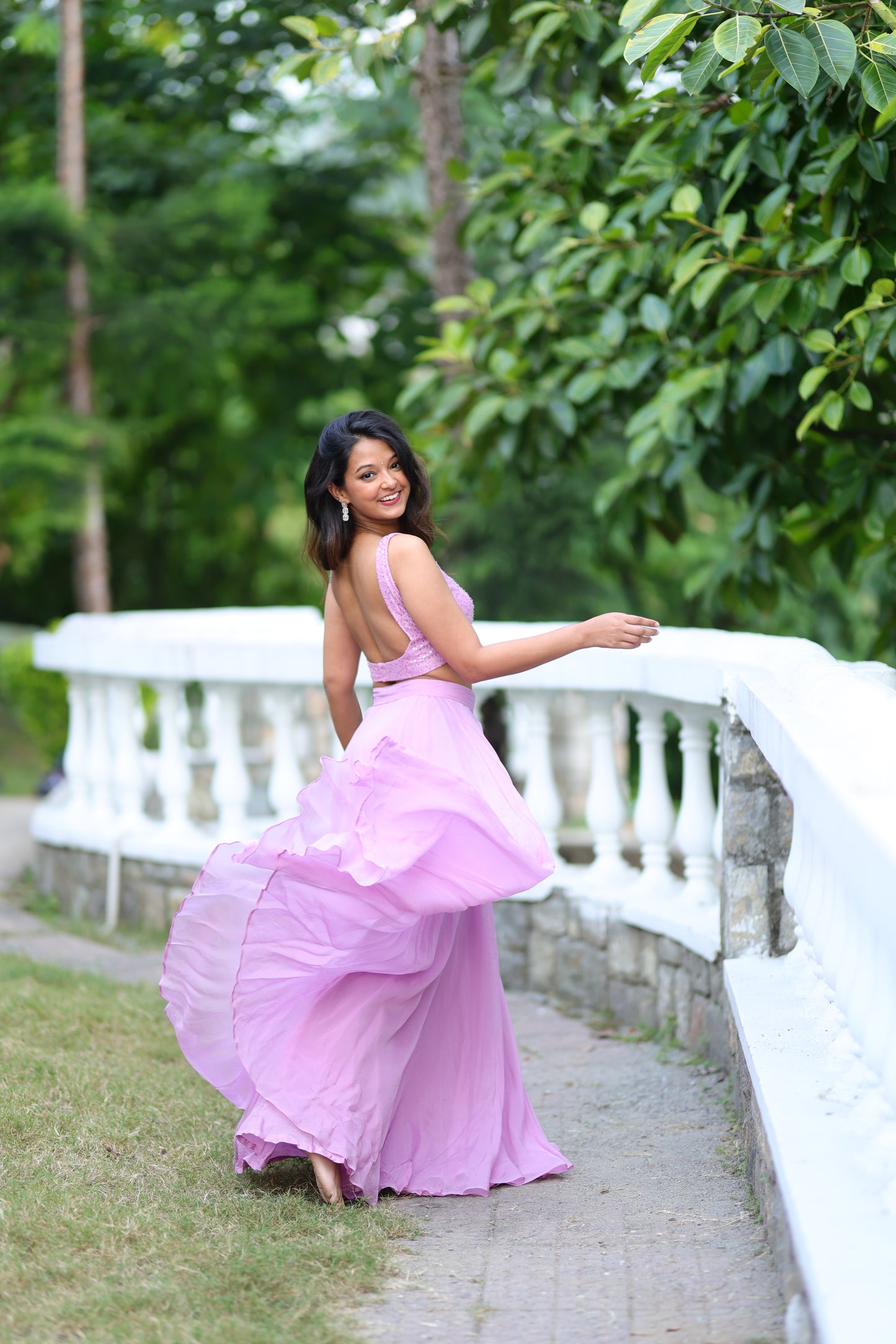 Lavender Lehenga (3-piece Set) With Customisable Blouse