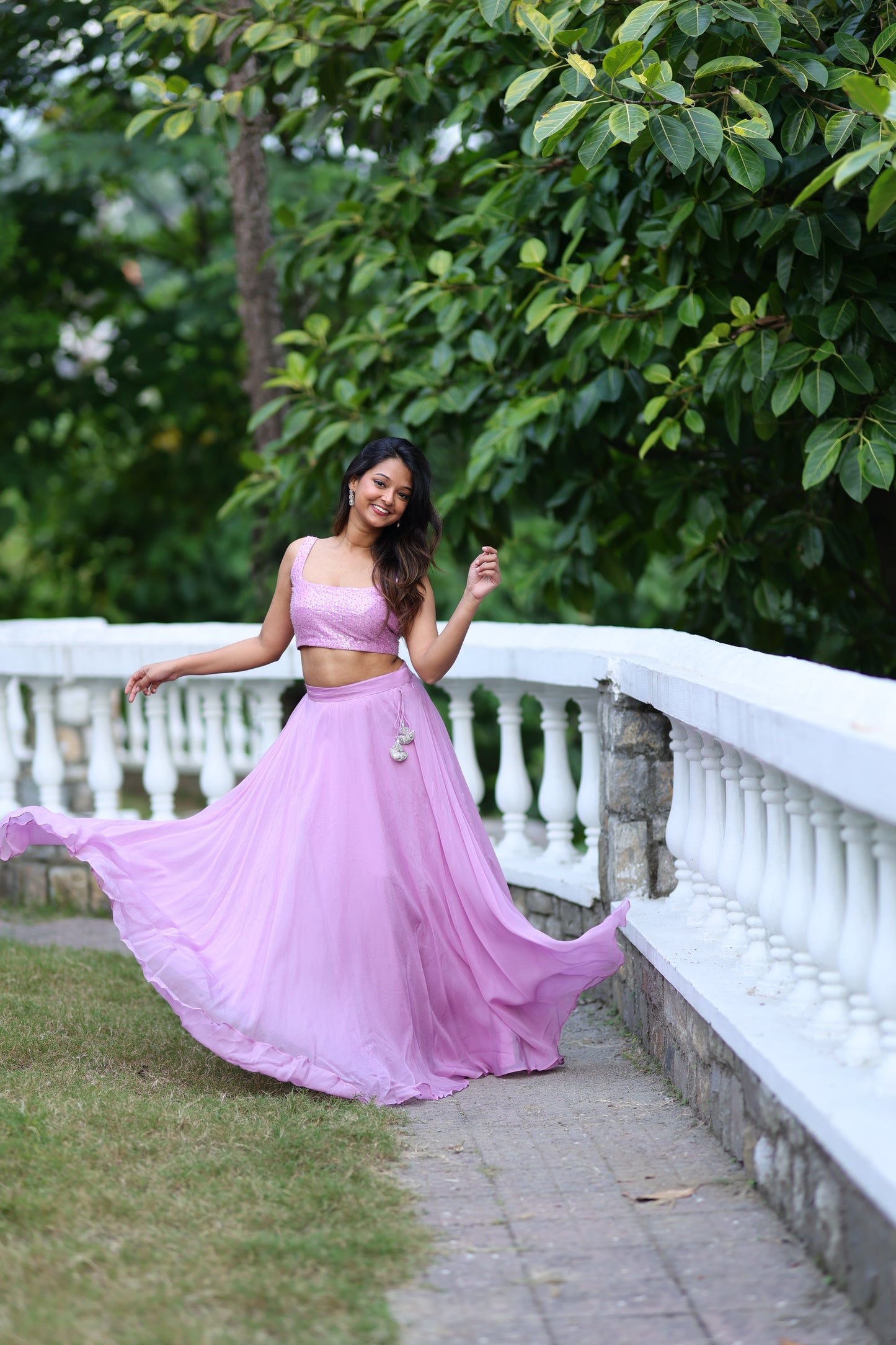 Lavender Lehenga (3-piece Set) With Customisable Blouse
