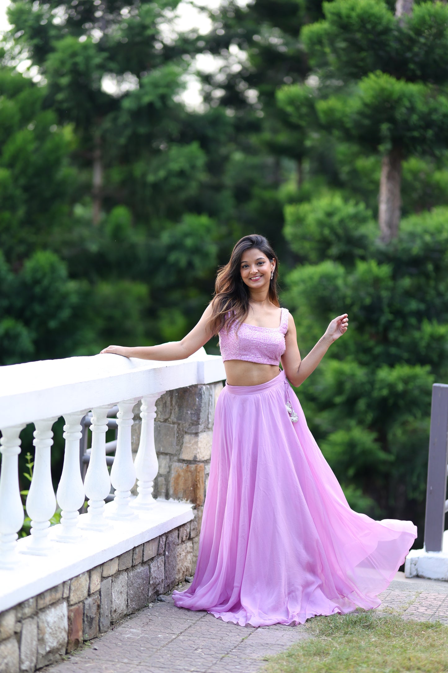 Lavender Lehenga (3-piece Set) With Customisable Blouse