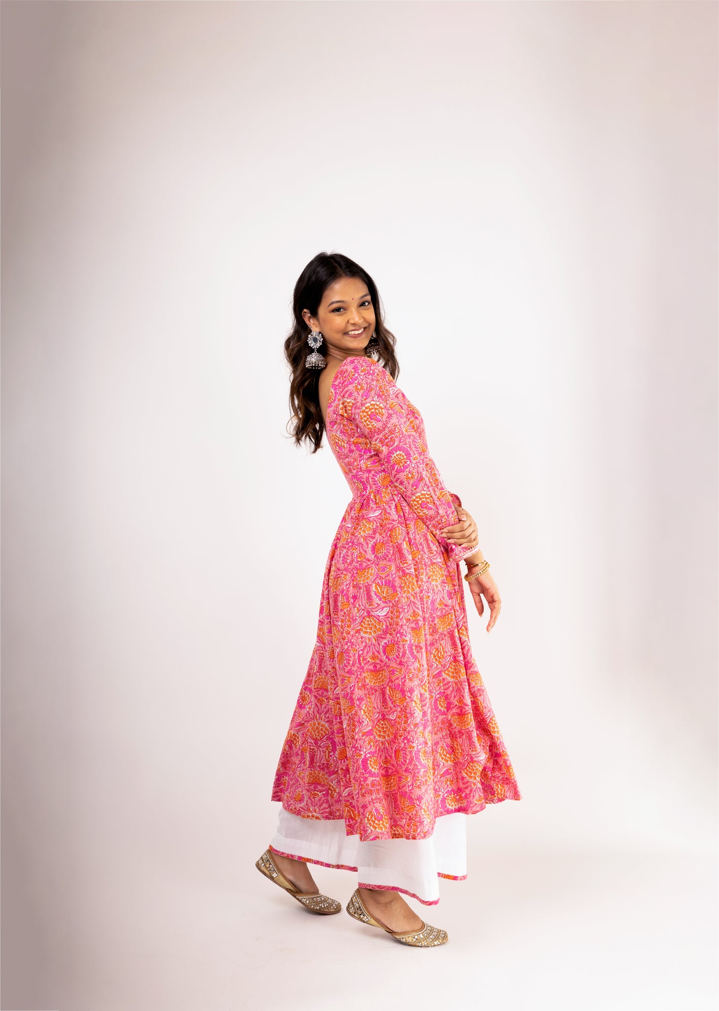Love Garden Pink Anarkali Set(2 Piece Set)