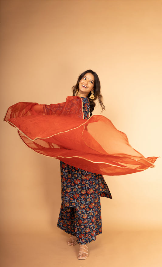 Floral Hand Embroidered Suit (3-piece set)