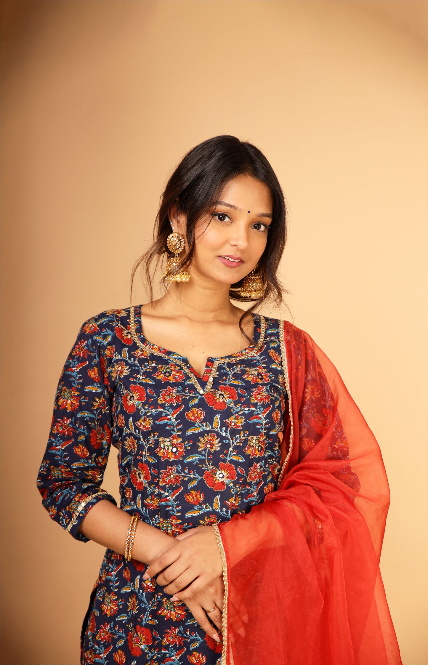 Floral Hand Embroidered Suit (3-piece set)