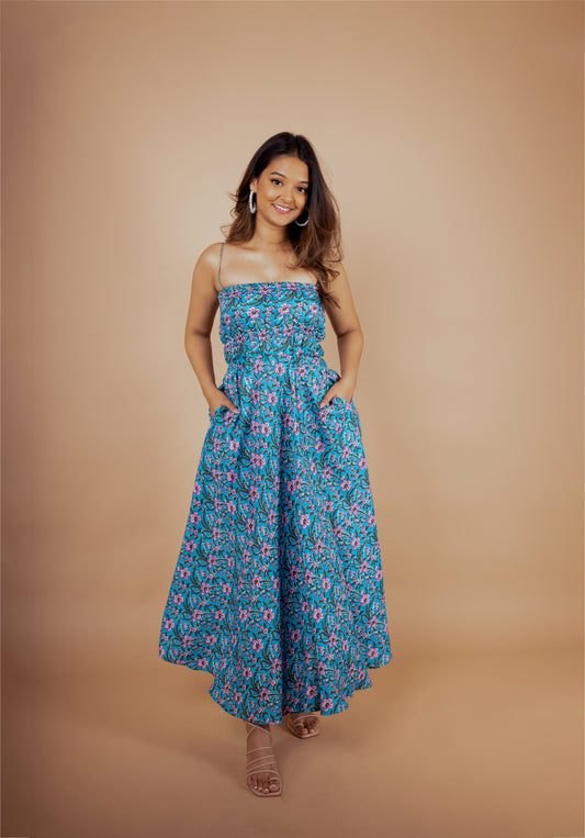 Blue Blossom Maxi Dress