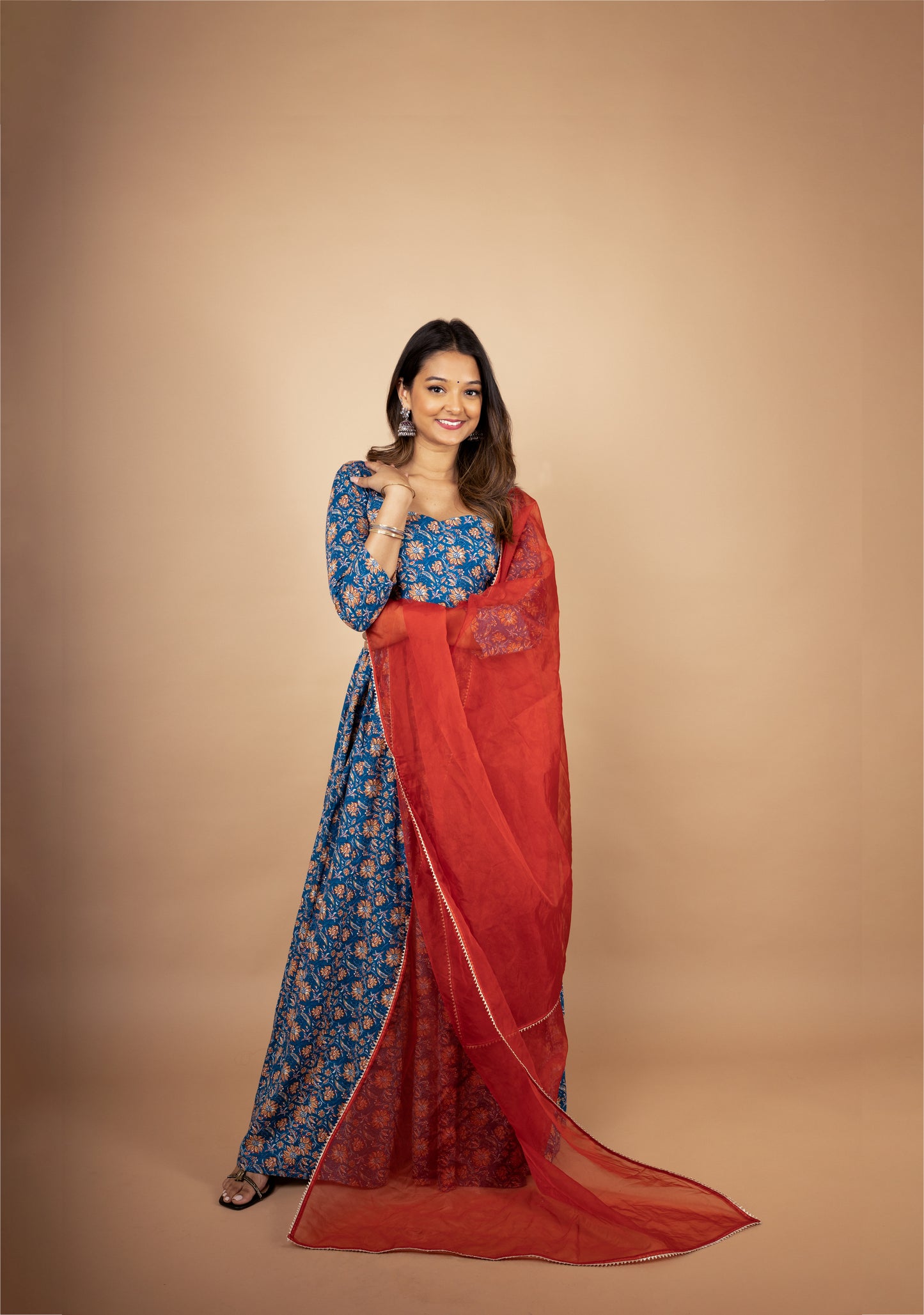 Eazy Breezy Floral Anarkali with Dupatta (2 Piece Set)