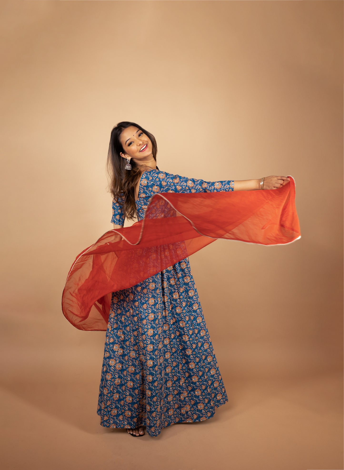 Eazy Breezy Floral Anarkali with Dupatta (2 Piece Set)