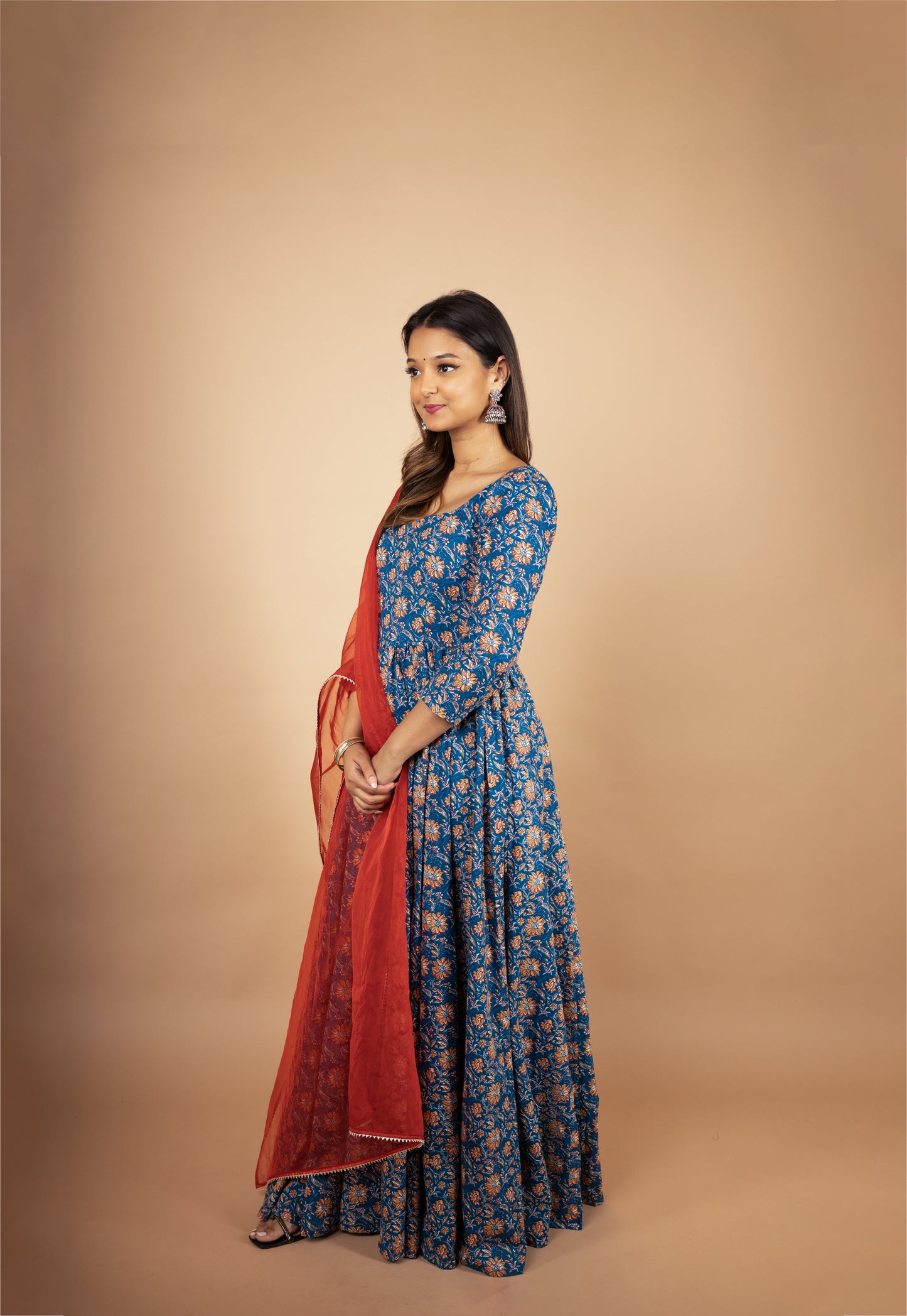 Eazy Breezy Floral Anarkali with Dupatta (2 Piece Set)