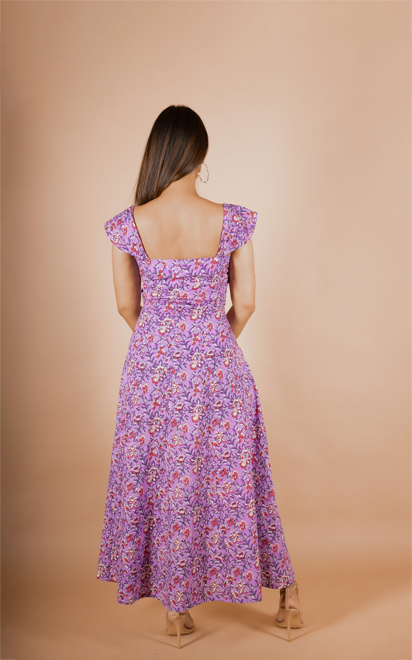 Plume Bloom Slit Floral Dress
