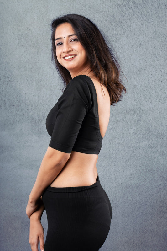 Black Rubia Quarter Sleeves Blouse