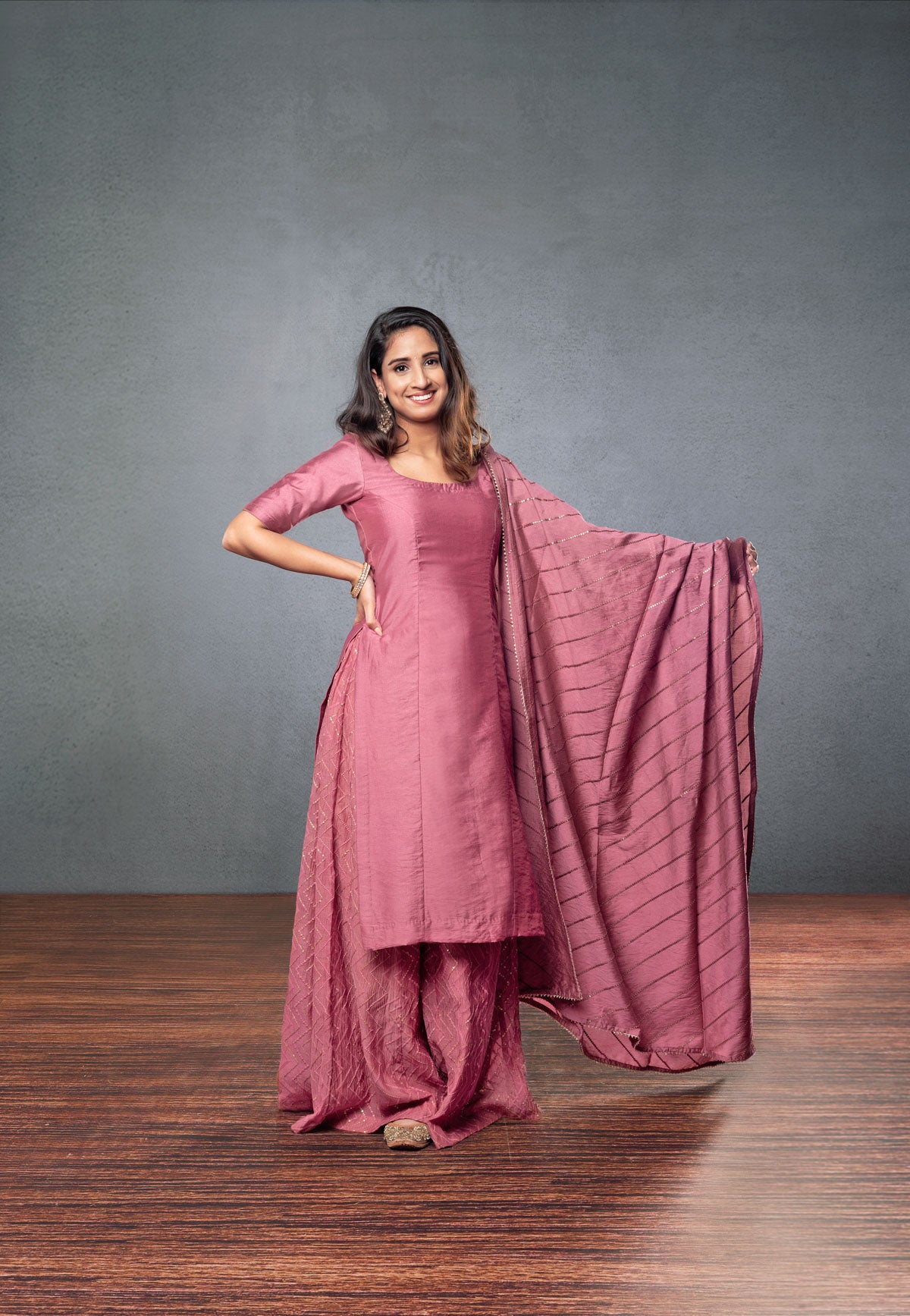 Palazzo Set - Onion Pink (3-piece Set)