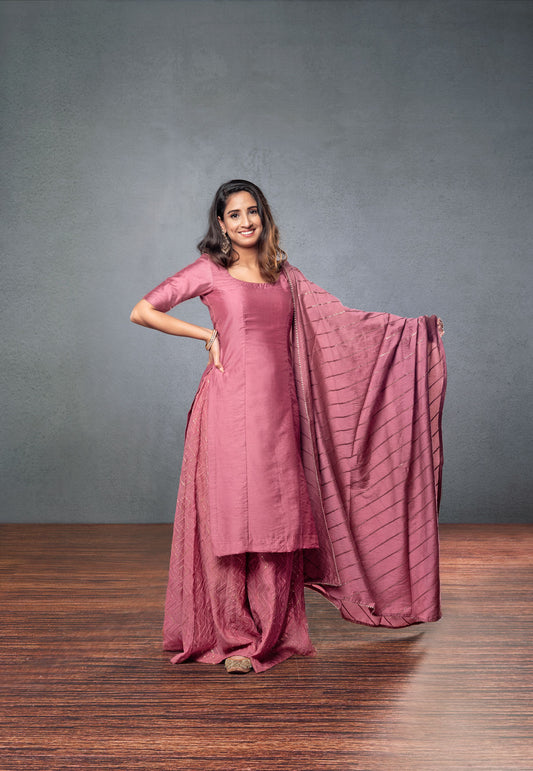 Palazzo Set - Onion Pink (3-piece Set)