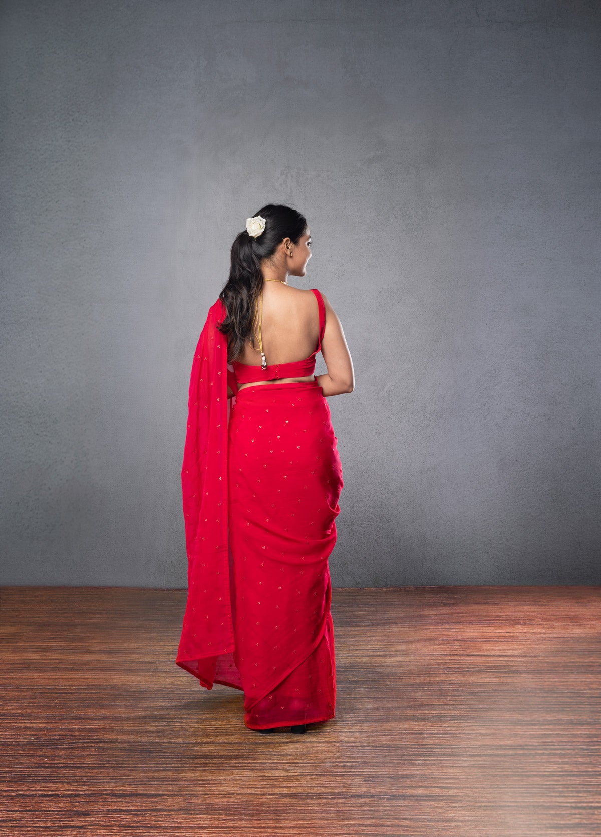 Rani Pink Saree With Blouse