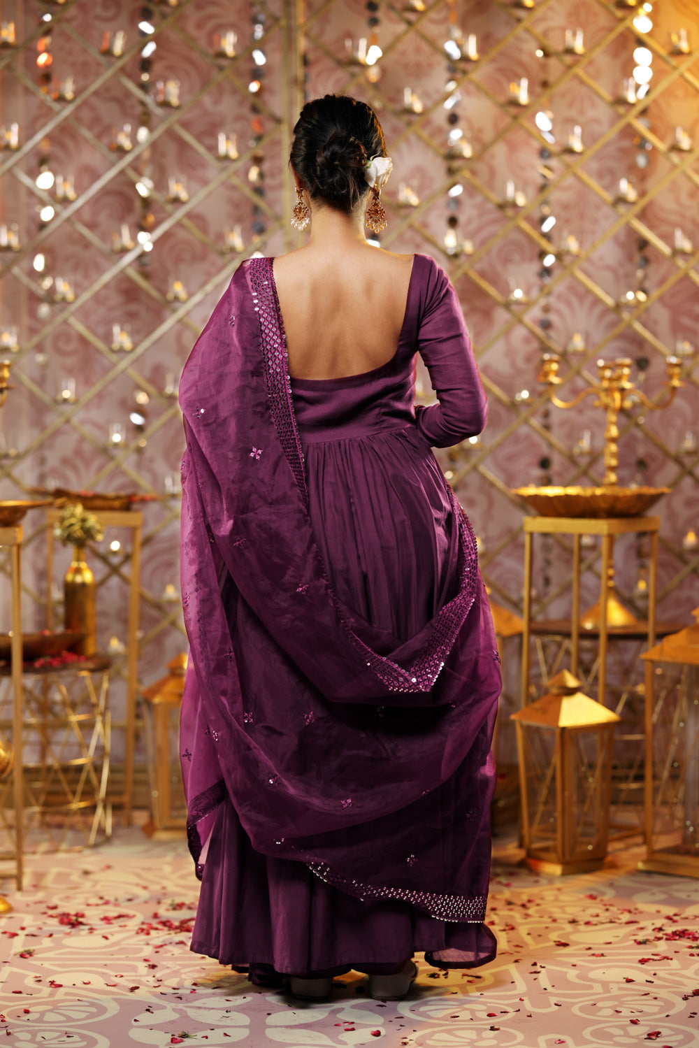 Purple Anarkali (3-piece Set)