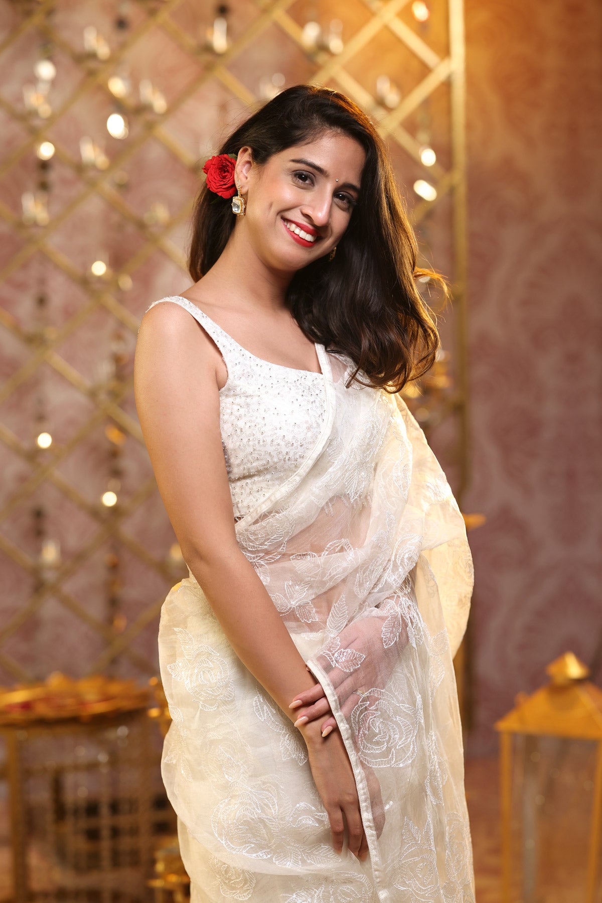 White Organza Saree
