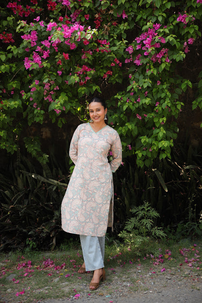 Sky Blue Long Kurti