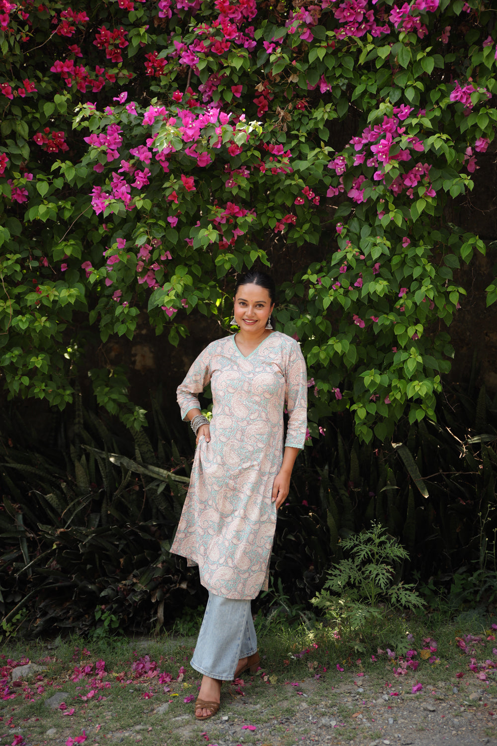 Sky Blue Long Kurti