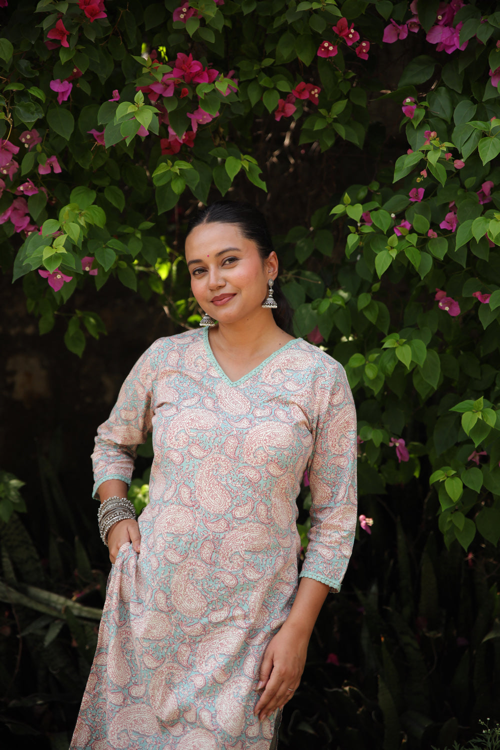 Sky Blue Long Kurti
