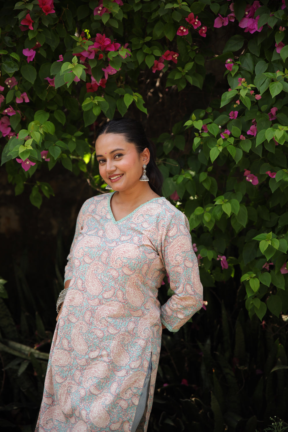 Sky Blue Long Kurti